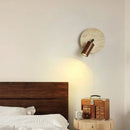 Axyaa Wabi Sabi LED Wall Lamp Sconce Pull Chain Switch Wood Rotate Mirror Light