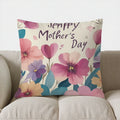 Axyaa Happy Mother's Day Floral Heart Throw Pillow Cover