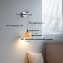 Axyaa Iron Canopy LED Wall Lamp with Pull Chain Switch - Modern Nordic Design