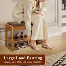 Axyaa Mid-Century 2-Tier Shoe Rack Bench: Compact Storage with 550lbs Capacity