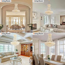 Axyaa Brass Gold Silver Crystal Chandelier Pendant Dimmable Ceilings Lustre