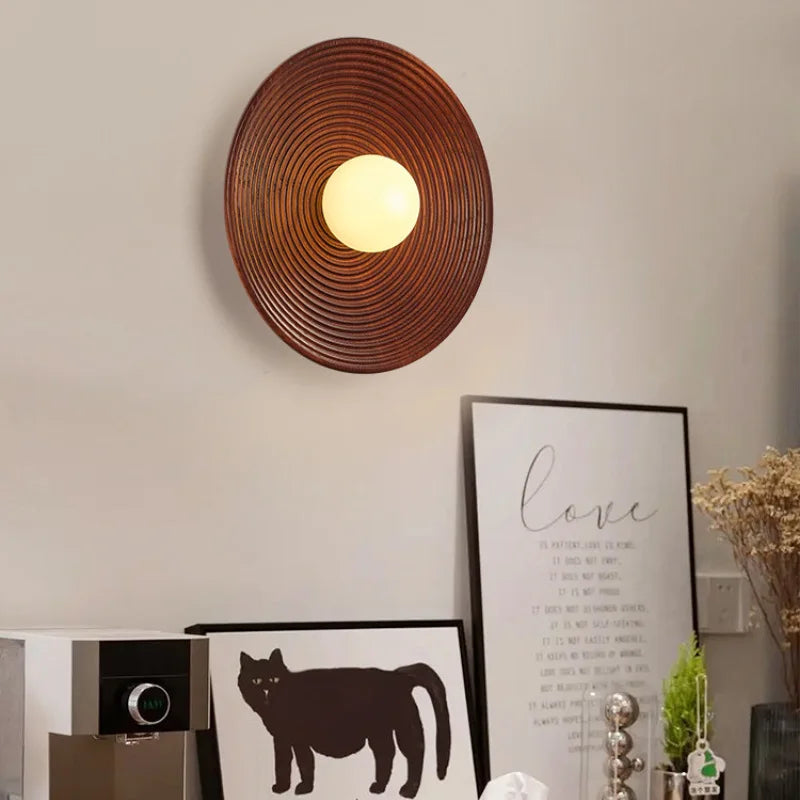 Axyaa Retro Solid Wood Wall Lamp for Bedroom, Staircase, Corridor, Aisle