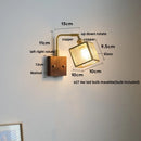 Axyaa Cube Glass LED Wall Lights - Walnut Wood Finish