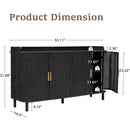 Axyaa 4-Door Wooden Storage Cabinet with Adjustable Shelf and Iron Legs