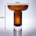 Amber Glass Vase by Axyaa: Elegant Floral Arrangement Hydroponics Desk Decor