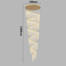 Axyaa Gold Crystal Duplex Chandelier - Rotating, Luxurious Design for Home Staircase