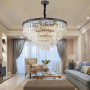 Axyaa Multilayer Crystal Chandelier Modern Luxury Glass Hanging Lamp