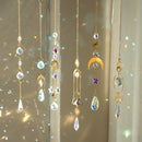 Axyaa Crystal Butterfly Moon Prism Suncatcher - Outdoor Rainbow Maker Fairy Garden Decor