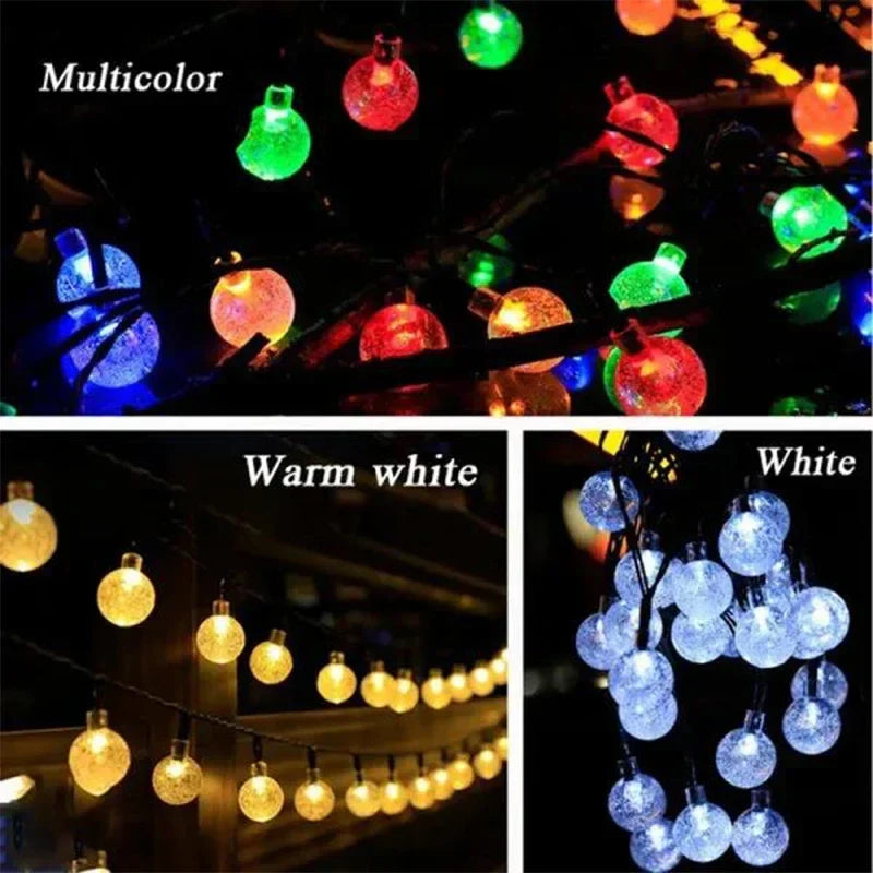 Axyaa Solar Crystal Fairy Lights: 8 Modes, Waterproof Outdoor Patio Decor