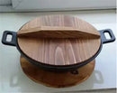 Axya Handmade Fir Wood Wok Lid for Iron Pans and Pots