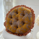 Axyaa Small Floral Rattan Chair Seat Cushion with Lace Round Design