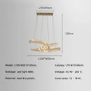 Axyaa Crystal LED Pendant Lights Remote Control Dimmable Steel Suspension Lamp
