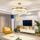 Axyaa Crystal Chandeliers Gold Pendant Lights for Living Dining Kitchen - Modern Luxury Lighting