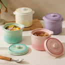 Axyaa Ceramic Soup Cup with Lid, Steaming Egg Bowl, Roasted Pear Stew Pot