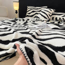 Axyaa Zebra Print Fleece Throw Blanket | Super Soft Plush Blanket for Sofa Bed Car