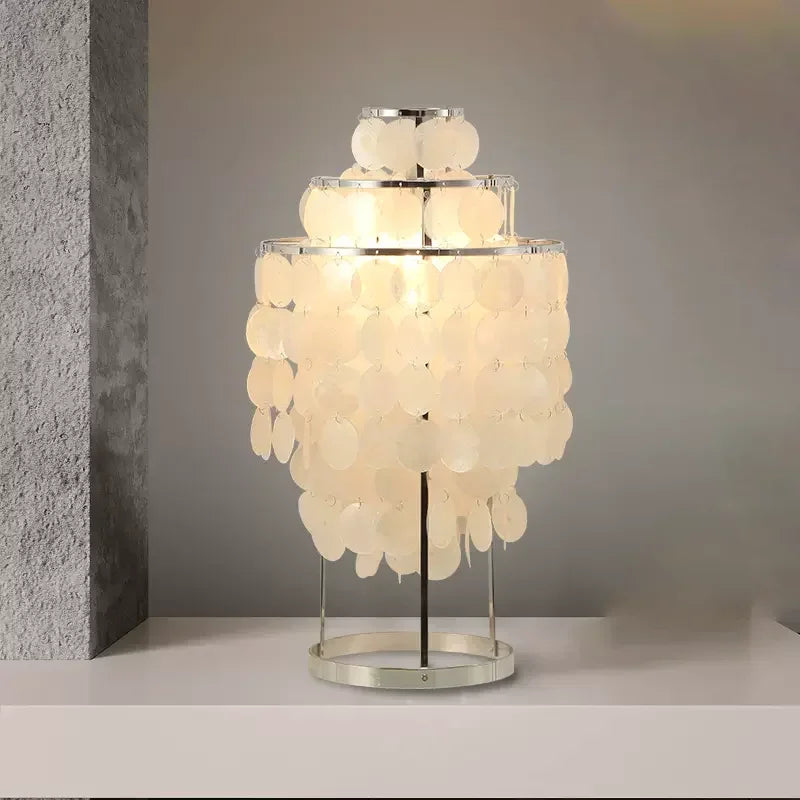Axyaa Shell Pendant Chandelier: Modern, Cozy Lighting for Home, Hotel, and Shop
