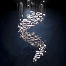 Axyaa Modern Glass Chandelier for Hotel Lobby and Villas Spiral Staircase