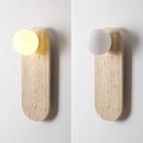 Axyaa LED Wall Light: Modern Nordic Yellow Travertine Glass Bedside Lamp