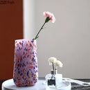Axyaa Glass Vase with Artificial Flowers for Desk Decoration and Room Aesthetic