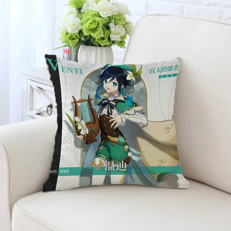 Axyaa Anime Pillow Cover 45x45, Decorative Cushion for Sofa, Bed, Home Decor