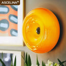 Axyaa Nordic Glass Wall Lamps Orange White Plug LED Ambient Lights for Indoor Decor