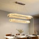 Axyaa Modern Crystal LED Chandelier - Luxury Pendant Ceiling Light for Dining Room & Kitchen Decor