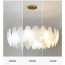 Axyaa Luxury Feather Glass Chandelier in Gold Finish - Elegant and Modern Lighting Solution
