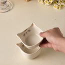 Axyaa Ceramic Cat Sauce Bowl, Mini Flavored Dishes & Dessert Bowl Set