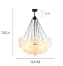 Axyaa Bubble Glass Ball Chandelier: Bedroom Pendant Lamp with E27 Bulb