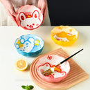 Axyaa Ceramic Fruit Salad Bowl, Microwave and Oven Safe, Cartoon Design