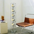 Axyaa Minimalist LED Chrome Floor Lamp | Stylish Metal Art Light