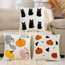 Axyaa Pumpkin Embroidered Velvet Sofa Pillowcase Halloween Throw Cushion Cover