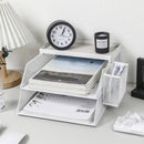 Axyaa Desk Organization Set: Tray, Pen Holder, Storage, Leather Pad, Metal Organizer