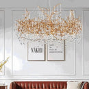 Axyaa Nordic Copper Crystal Chandelier LED Light Luxury Home Decor Villa Hotel Restaurant