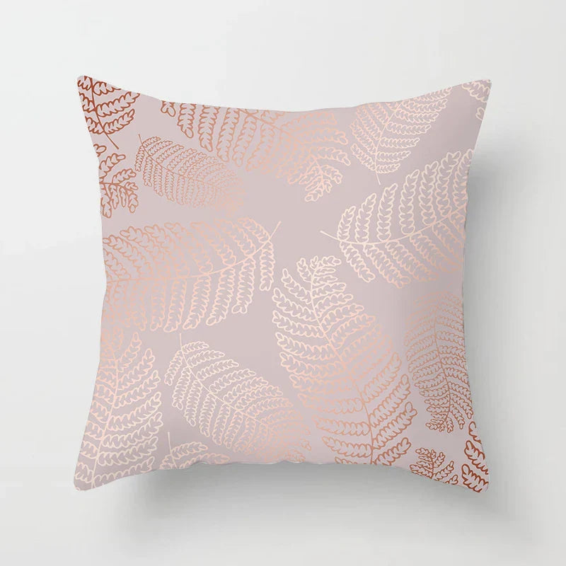 Axyaa Pink Geometric Print Decor Pillow Cover for Modern Luxury Home