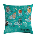 Axyaa Sea Lion Linen Pillowcase for Sofa Bedroom Children's Room Decor 45cm*45cm
