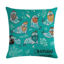 Axyaa Sea Lion Linen Pillowcase for Sofa Bedroom Children's Room Decor 45cm*45cm