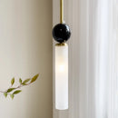 Axyaa Marble Copper Chandelier: Modern Italian Style LED Pendant for Bedroom or Bar Counter