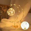 Axyaa Iron Moon Star Night Light for Bedroom, Navidad Christmas Decor, Atmosphere Table Lamp