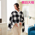 Axyaa Plaid Fleece Shawl Blanket, Double-layer Milk Fleece Casual Blanket