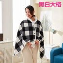 Axyaa Plaid Fleece Shawl Blanket, Double-layer Milk Fleece Casual Blanket