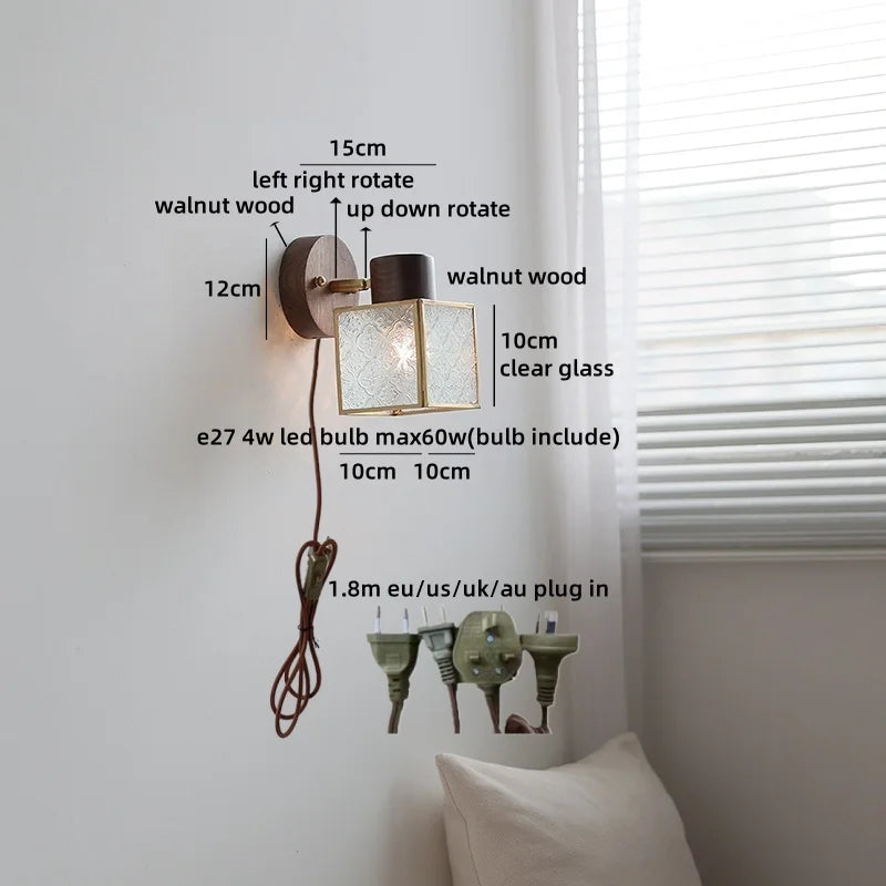 Axyaa White Glass LED Wall Light Pumpkin Stairs Modern Nordic Decor Bedside Lamp