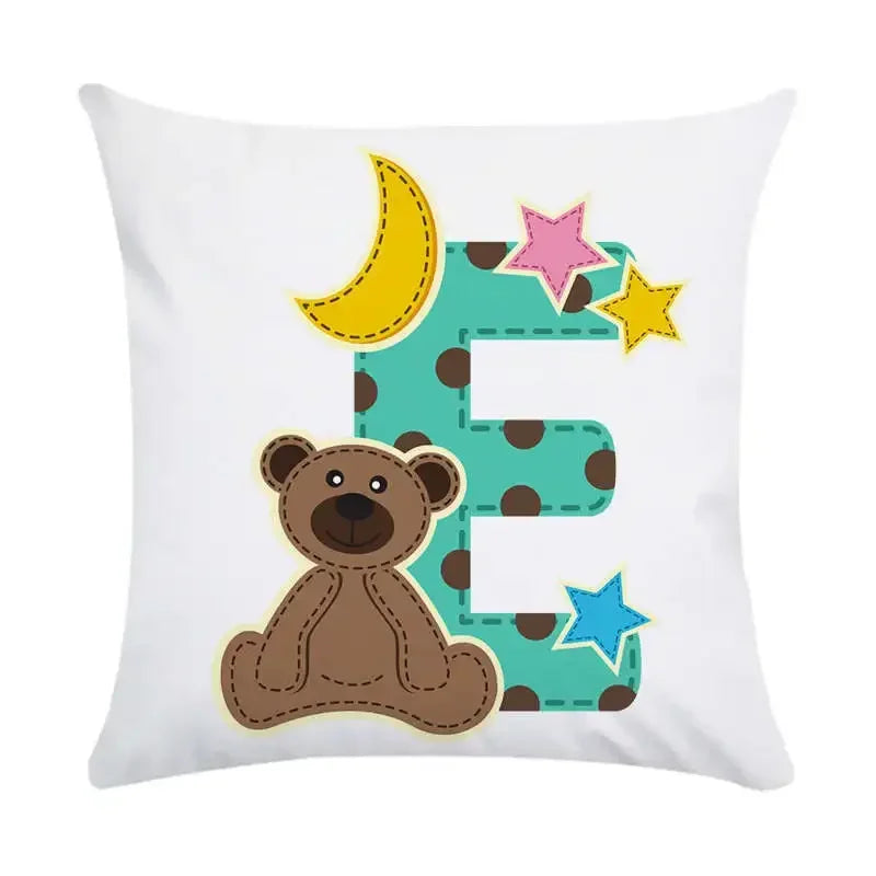 Axyaa Animal Letter Printed Decorative Polyester Pillow Cover for Home, Car, Sofa