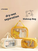 Axyaa Travel Toiletry Storage Bag: Portable Makeup Organizer for Dry/Wet Cosmetics.