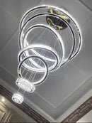 Axyaa Crystal LED Pendant Lights: Dimmable Luxury Chandelier for Home & Living Room