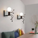 Axyaa Cartoon Humanoid Wall Lamp | Modern Iron Wall Light for Bedroom, Living Room & Bathroom