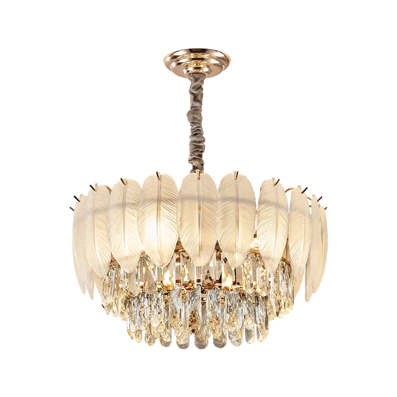 Axyaa Crystal Chandelier 2024: Modern French Style for Living Room, Dining Room & Bedroom