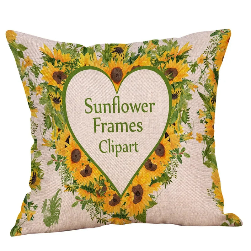 Axyaa Butterfly Linen Pillow Cover, 45X45CM