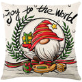 Axyaa Christmas Party Santa Dwarf Print Pillow Cover