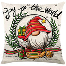 Axyaa Christmas Party Santa Dwarf Print Pillow Cover